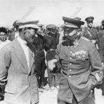 О.И.Городовиков и Гаряев Н.О., на праздновании 500-летия эпоса Джангар. 1940 г.